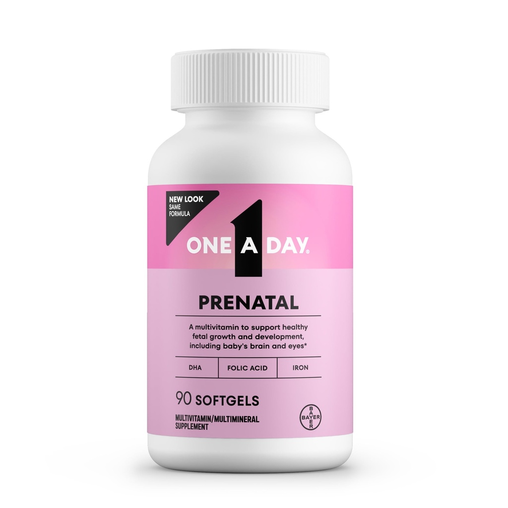 Een dag Prenatale vitamines- Foliumzuur, ijzer, Omega- 3 (DHA), Zwangerschap Vitaminen voor vrouwen, Prenatale Multivitamine voor mam en baby ondersteuning, Zwangerschap Moet 90 Ct (Verpakking mei Vary)