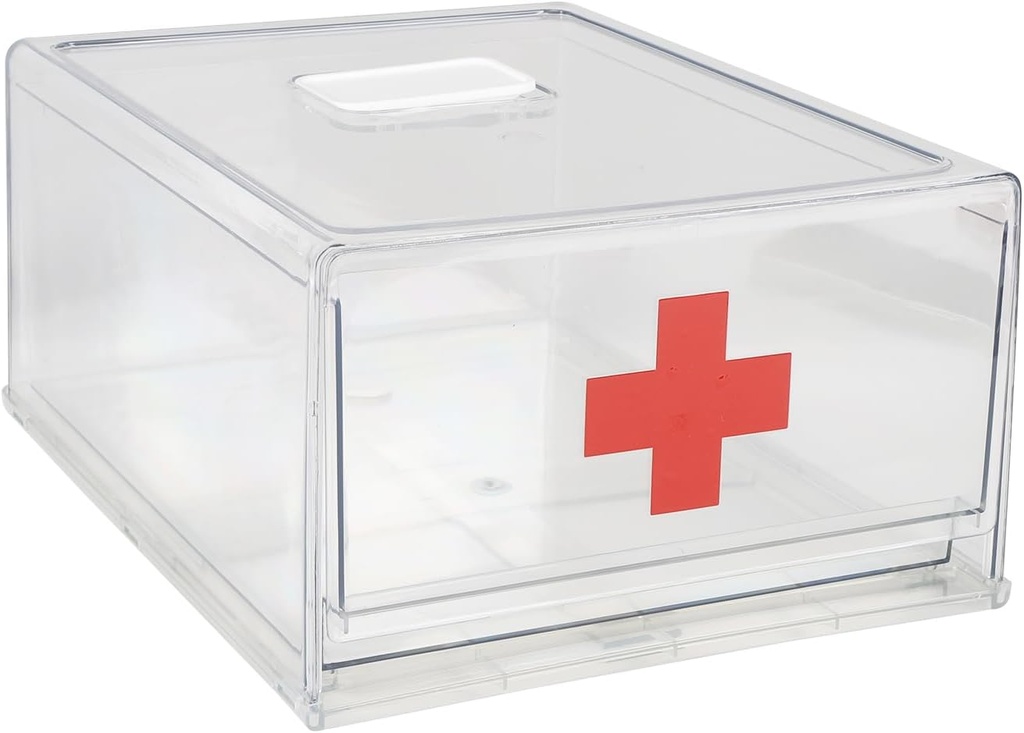 Medicine Cabinet Organizer Leeg Medicine Opslag Box voor Kabinet Plastic Lade Eerste Hulp Clear Stapelbare Medicine Fles Organizer voor Eerste Hulp, Medische Supplies en Medicatie Opslag