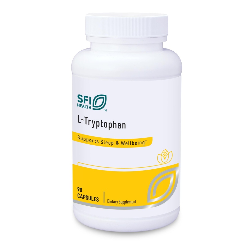 Klaire Labs SFI Health L-Tryptophane - 2000 Milligrammes Précurseur d'acide amino à la sérotonine et à la mélatonine, à l'humeur et au sommeil (90 capsules)