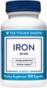 La vitamine Shoppe Fer 28G, formes de fer bien absorbées, soutient la production de santé et d'énergie immunitaire, minéral essentiel, une fois par jour (100 capsules)