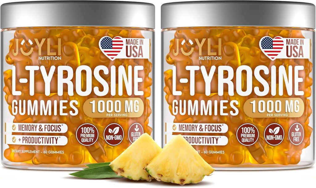 2 Pack - JOYLI L-Tyrosine Gummies 1000MG 