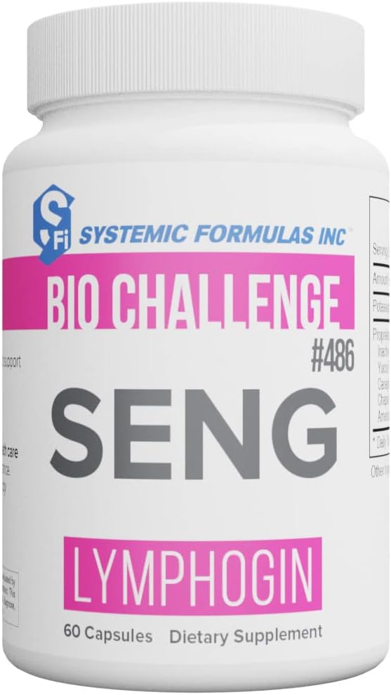Systemische Formules SENG Lymphogine - Gezonde Lymfatische Ondersteuning en klier Toner, 60 Capsules, Bio Challenge #486. Lymfatische Circulatie.