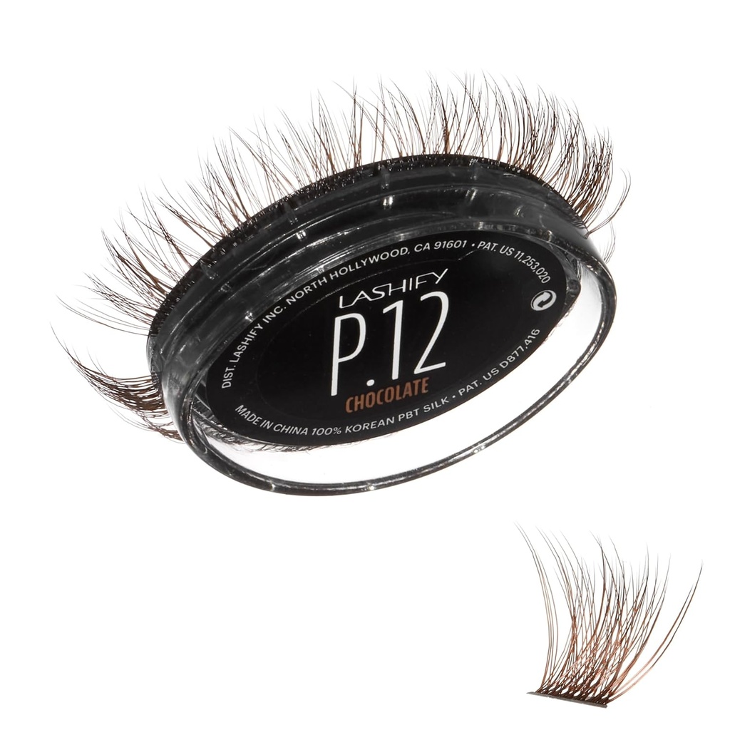 Lashify Plushy 12mm Gossamer wimpers in chocolade kleur, Gemakkelijk DIY Valse wimpers voor een lichtgevende maar nog steeds natuurlijke look