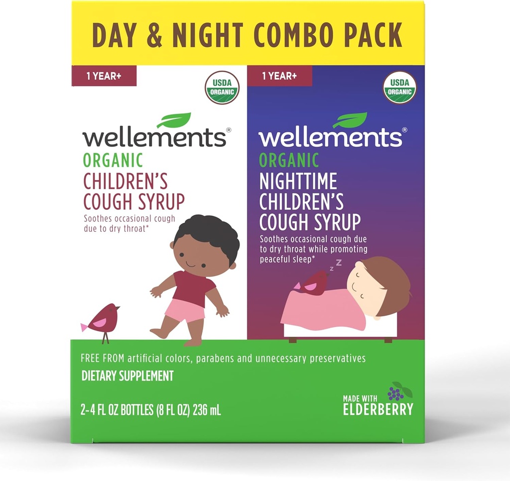 Welllements Organic Day & Nighttime Children's Cough Combo Syrup 