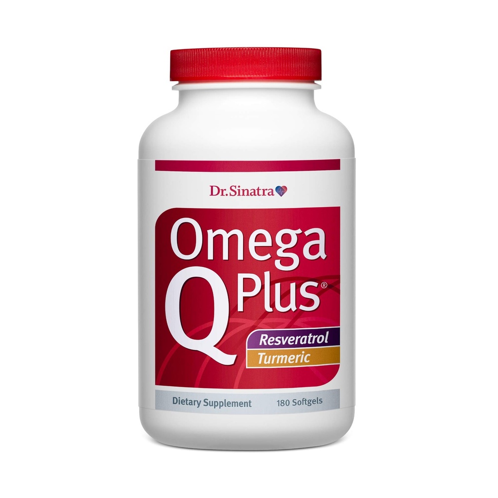 Dr. Sinatra Omega Q Plus Resveratrol en Kurkuma - Omega-3 Supplement met CoQ10 Ondersteuning voor gezonde bloedstroom en gezonde ontstekingsreactie (90 dagen levering)