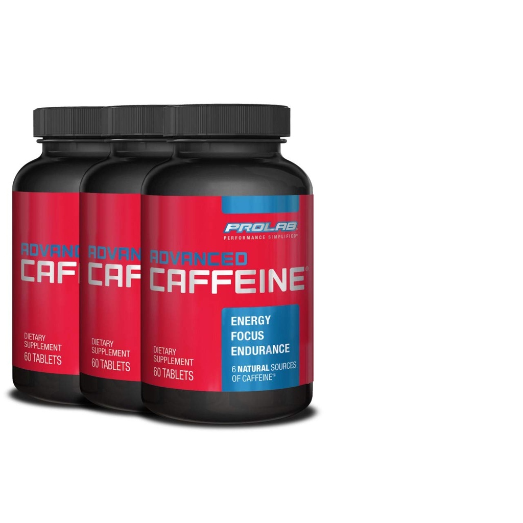 ProLab Nutrition Advanced Cafeïne 200mg, Snelwerkende Natuurlijke Cafeïne Tablets met Groene Thee Extract, Clean Energy, Mental Focus (60 Tabs) (3 Pack)