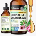 BIO KRAUTER Echinacea et extrait liquide de racine de seigle d'or - Soutien naturel immunitaire - Echinacea gouttes avec du seigle d'or - Vegan, alcool et sans sucre Teinture - 4 Fl.Oz.
