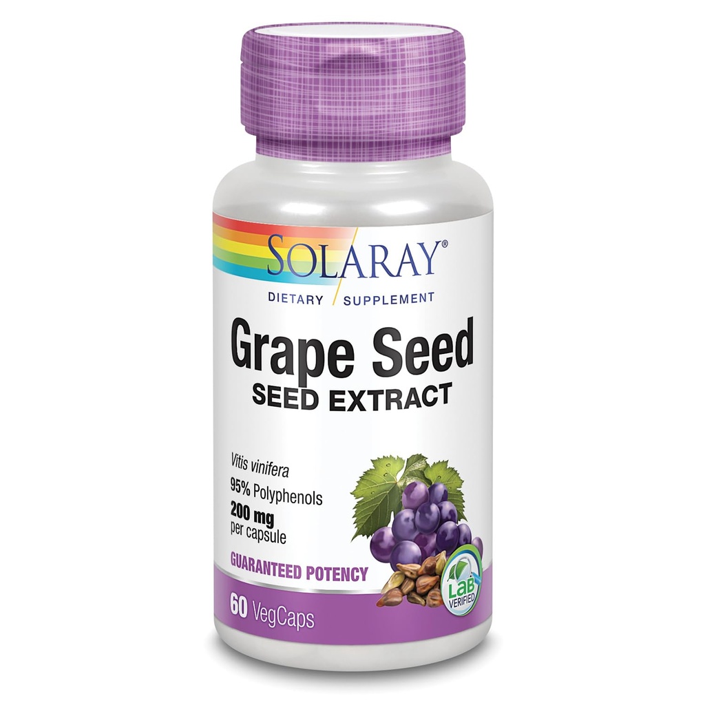 SOLARAY Grape Seed Extract 200 mg Plus Bioflavonoid Complex 