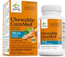 Terry naturellement CuraMed 100 mg Curcumin Complex - Supplément de Curcumine d'absorption améliorée avec curcumine curcumine - Supplément de soutien du cerveau et du foie - Supplément alimentaire végétalien - 60 comprimés à croquer