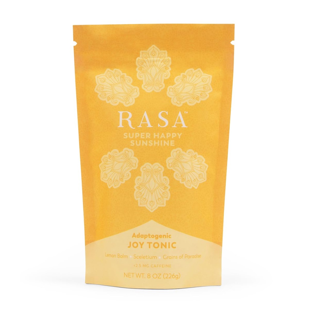 Rasa Super Happy Sunshine – Adaptogenic Mushroom Mood Booster (Lemon Tea Joy Tonic avec Sceletium) Vegan, Keto, Ayurveda Wellness Tonic (8 oz / 30 portions)