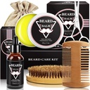 ABUDICS Cadeaus voor Mannen, Baard Kit, Baard Grooming Kit w/Baard Oil Baard Balm Baard Borstel Baard Comb Baard Schaar, Cadeaus voor Pap Echtgenoot Him Boyfriend
