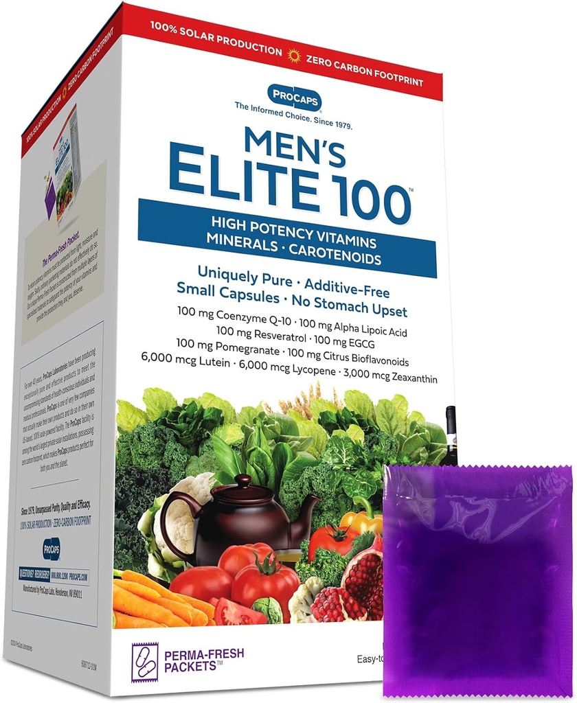 ANDREW LESSMAN Multivitamine-Men's Elite-100 30 Packets - Potent Nutrients Plus 100mg Elk van CoEnzyme Q10, Alpha Lipoïnezuur, Resveratrol, EGCG, Granaatappel, Citrus Bioflavonoïden. Geen additieven