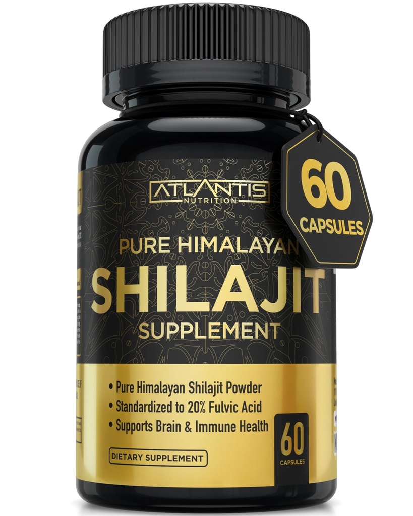 Atlantis Nutrition Himalaya Shilajit Capsules Geformuleerd met 20% Fulvic Acid 