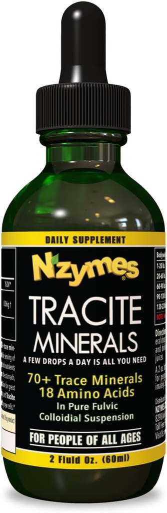 Nzymes® Tracietmineralen voor mensen, sporenmineraaldruppels en Aminozuren - Made in The USA