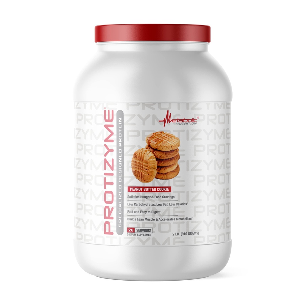 Metabole Voeding, Protizyme, 100% Wei Proteïne Poeder, Hoog Proteïne, Lage Kool, Laag Vet met Digestieve Enzymen, 24 Essentiële Vitaminen en Mineralen, Pindakaas Cookie, 2 Pond