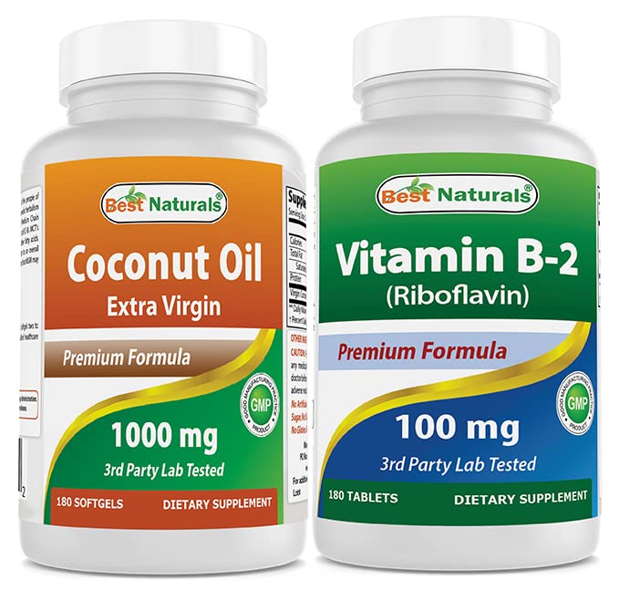 Best Naturals Coconut Oil 1000 mg & vitamine B2 (Riboflavine) 100 mg