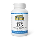 Natuurlijke factoren Vitamine D3 - Dagelijks supplement voor bot en ondersteuning - Vitamine D supplement Aids gezond immuunsysteem functie - ondersteunt sterke gewrichten & knieën - 120 Softgels (120 porties)