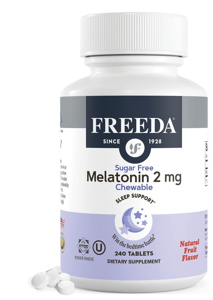 GRATISDA Melatonine 2mg Suikervrije Kauwtabletten Natuurlijke Slaaphulp voor volwassenen en kinderen 
