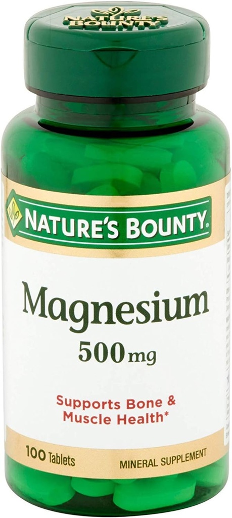 Nature's Bounty Magnesium 500 mg Tabletten 100 ee (verpakking van 4)