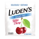 Losanges de soulagement de la gorge de Luden pour les petits irritations quotidiennes et bouche sèche, gouttes de cerise sauvage sans sucre, 75 comte