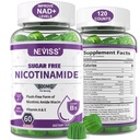 Suikervrij Nicotinamide 500mg Gummies, (Flush Free Niacin) Vitamine B3 Niacinamide Supplement voor Cellular Energy Metabolisme & Repair, Vitality, Healthy Aging, Cranberry Flavor, Makkelijk te kauwen, 120 Cts