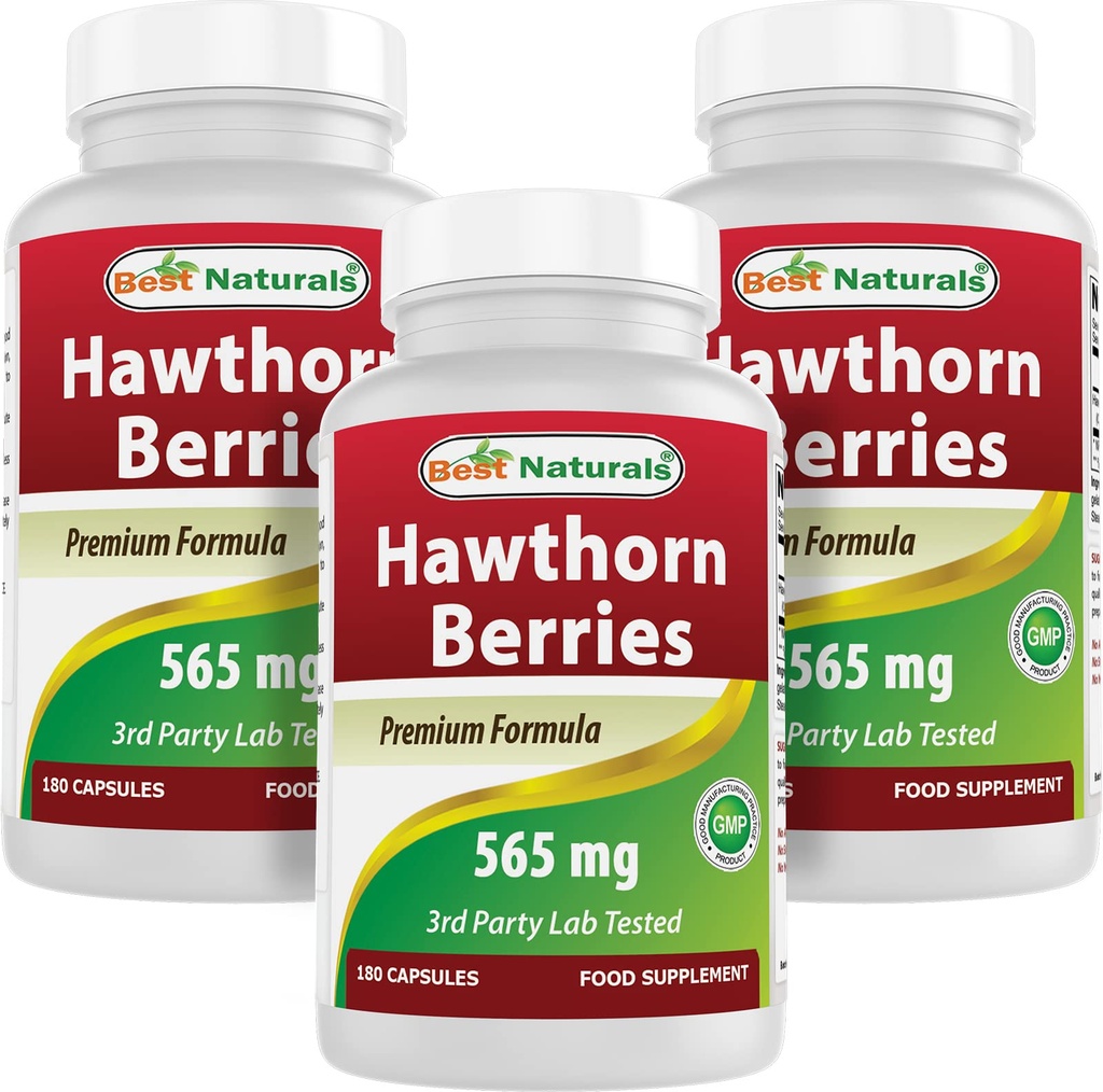 Best Naturals Hawthorn Berry 565 mg 180 capsules (180 telling (verpakking 3))