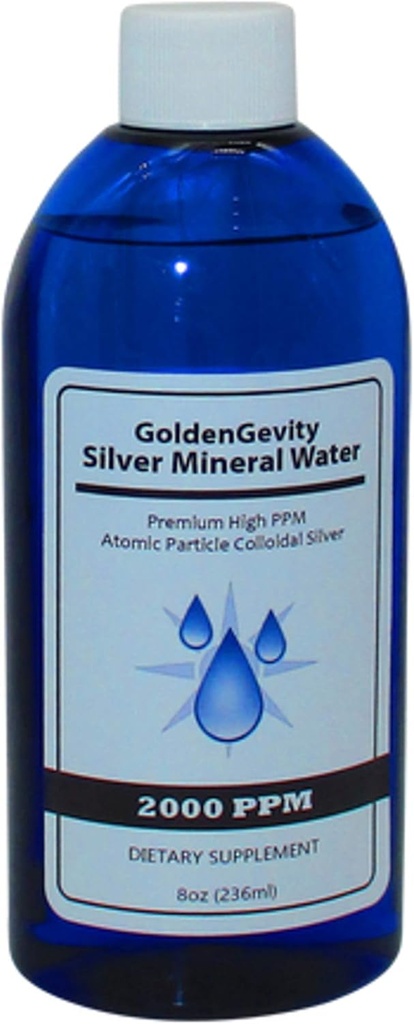 2000 PPM Bioactive Atomic Colloidal Silver, 8 oz | Non-Toxic, Non-GMO Trace Mineral Immune Support Supplement