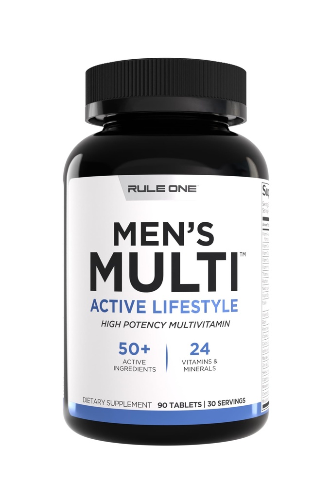 Regel 1 Heren Multi - Mannen Dagelijkse Vitaminen, Essentiële Mineralen, Superfoods, Digestieve Enzymen, Aminozuren, & Antioxidanten voor Actieve Levensstijlen en Wellness Ondersteuning (90 Tablets, 30 Day Supply)