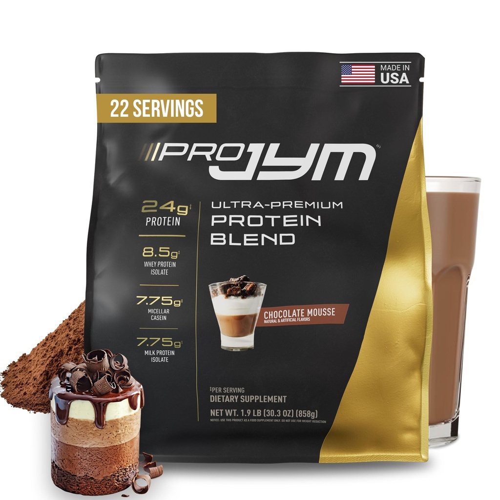 JYM Supplement Science Pro JYM Chocolate Mousse Proteïne Poeder - Wei Proteïne Isolaten, Caseïne, & Melk Proteïne, Lean Muscle Building for Men & Women, 22 Servers
