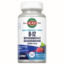 KAL Vitamine B12 Methylcobalamine en Adenosylcobalamine 2000 mcg ActivMelt, B12 Energiesupplementen, Metabolisme, Zenuw, Rode Blood Cell Ondersteuning, Hoge Absorptie, Natuurlijke Berry, 60 Serv, 60 Micro Tablets