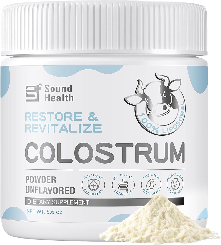 Poudre de supplément de colostrum pour les humains - Supplément de colostrum biologique pour la santé Gut, la croissance des cheveux, le soutien immunitaire - Non aromatisé (73 portions)