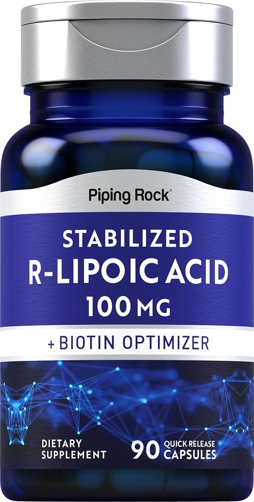 Piping Rock gestabiliseerd R-Lipoïnezuur 100mg 