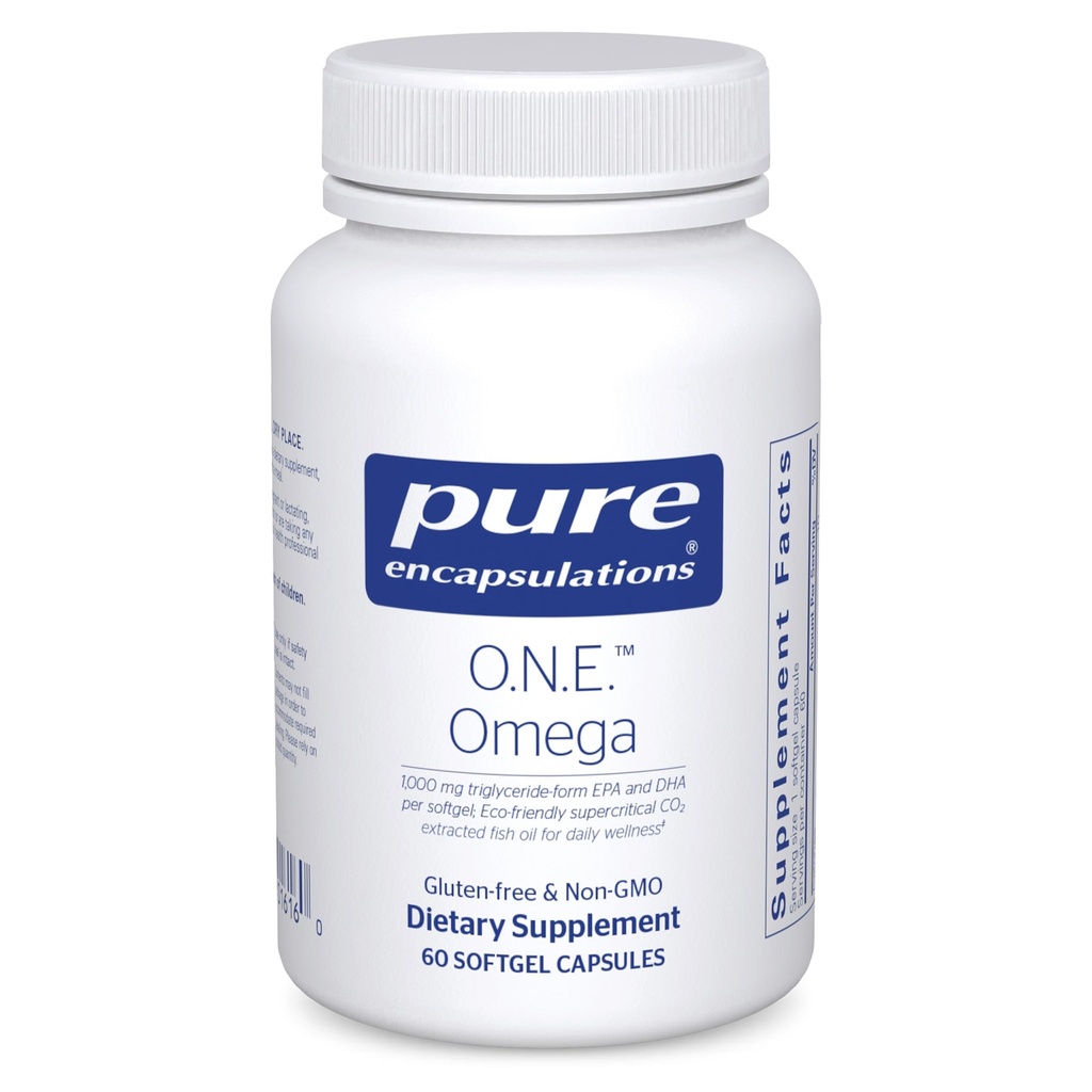Pure Encapsulations O.N.E. Omega - Visoliesupplement voor de gezondheid van het hart, gewrichten, huid, ogen en cognitie* - Visolieconcentraat met EPA en DHA - 60 Softgel Capsules