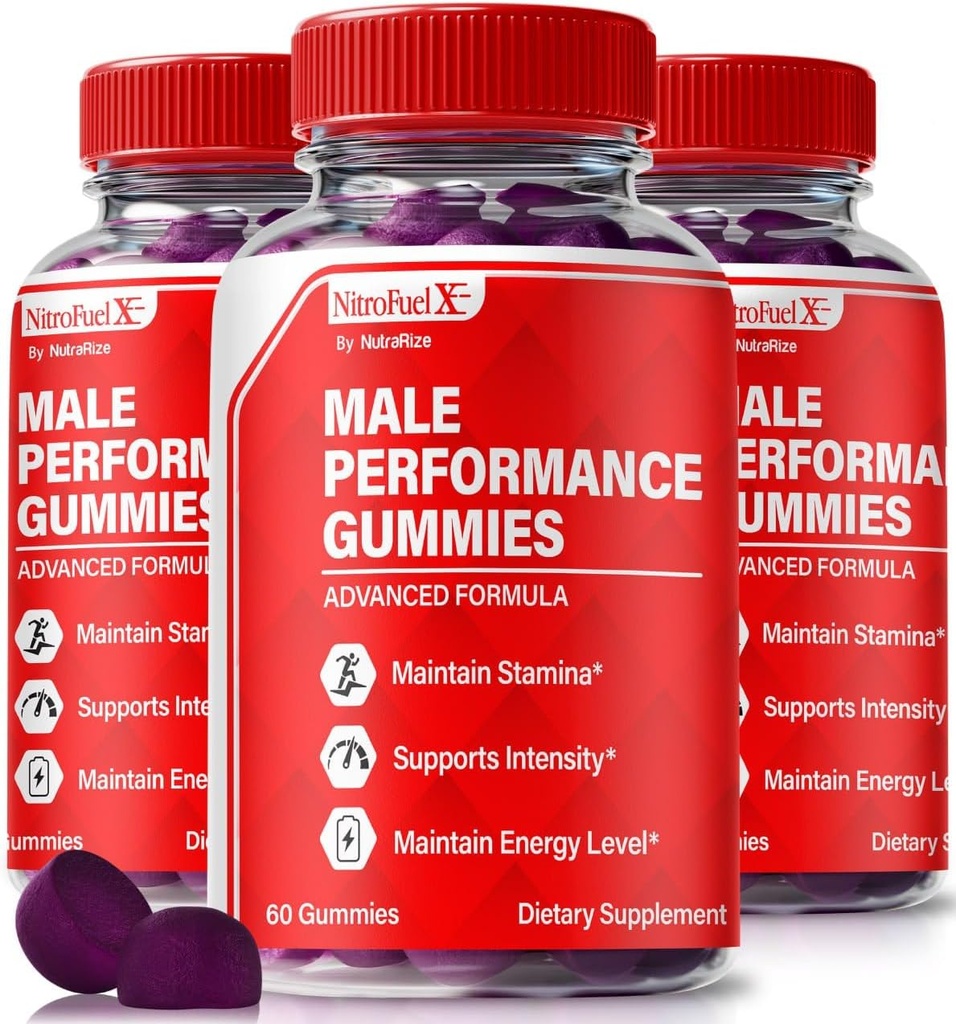(3 Pack) Nitro Fuel X Gummies - Officiële Nitro Fuel X Ultimate voor mannen, Nitro Fuel X ME voor prestaties en algemene gezondheid, alle natuurlijke NitroFuel X ME Gummy, NitroFuel X Ultimate Gomitas (180 Gummies)