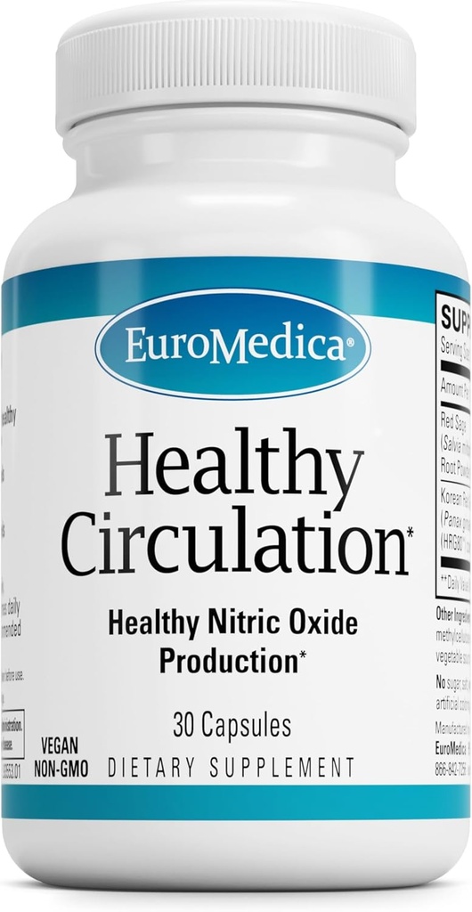EuroMedica Gezonde Oplage - Dieetsupplement voor Gezonde Oplage Ondersteuning - Gezonde Bloedstroom en Hartfunctie Hulp - Non-GMO & Vegan Capsules - 30 Capsules (30 Servings)