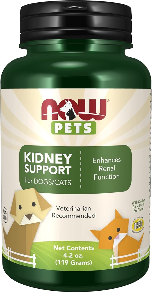 NOW Foods Pet Health, Nierondersteuning Supplement, Geformuleerd voor Katten & Honden, NASC gecertificeerd, Poeder, 4.2-Ounce