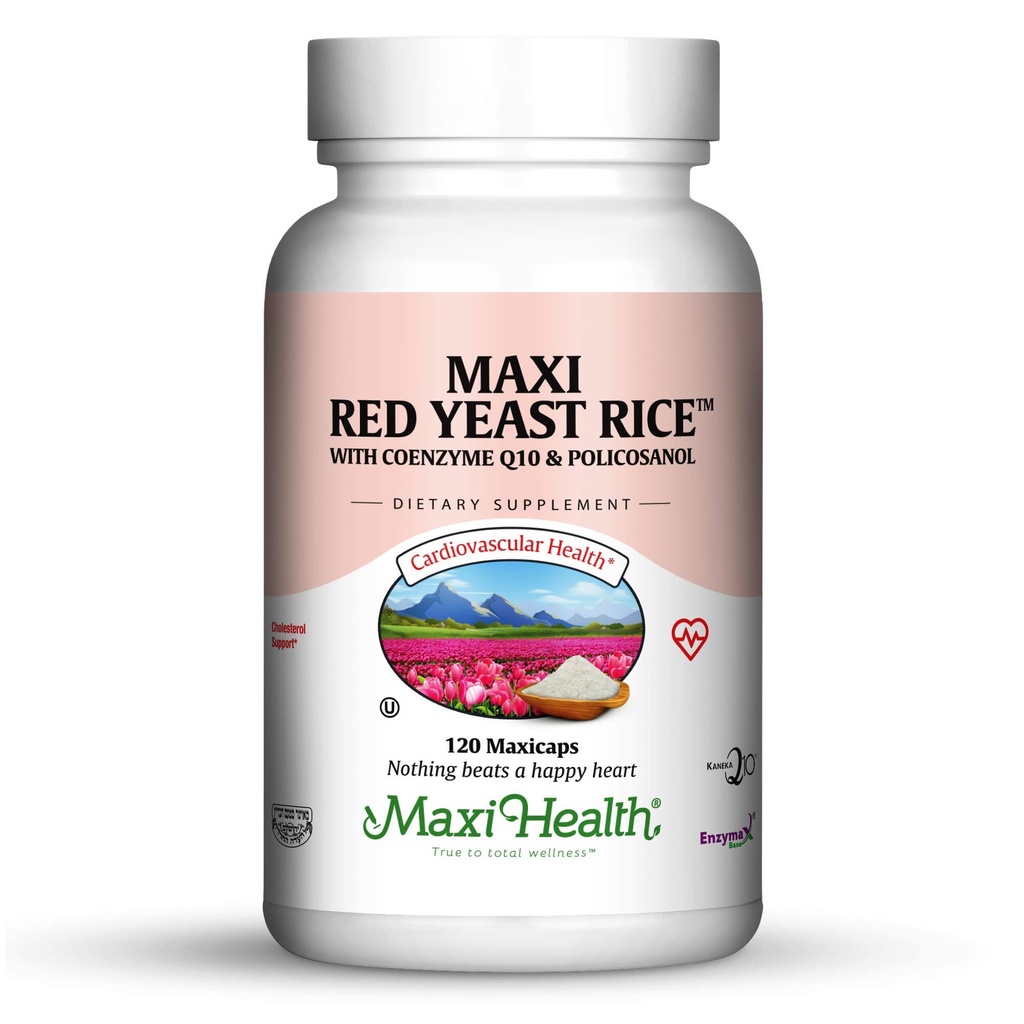 Maxi Health Kosher Maxi Red Gist Rice with Coenzyme Q10 & Policosanol (Unflavored 120 Count (Pack of 1))