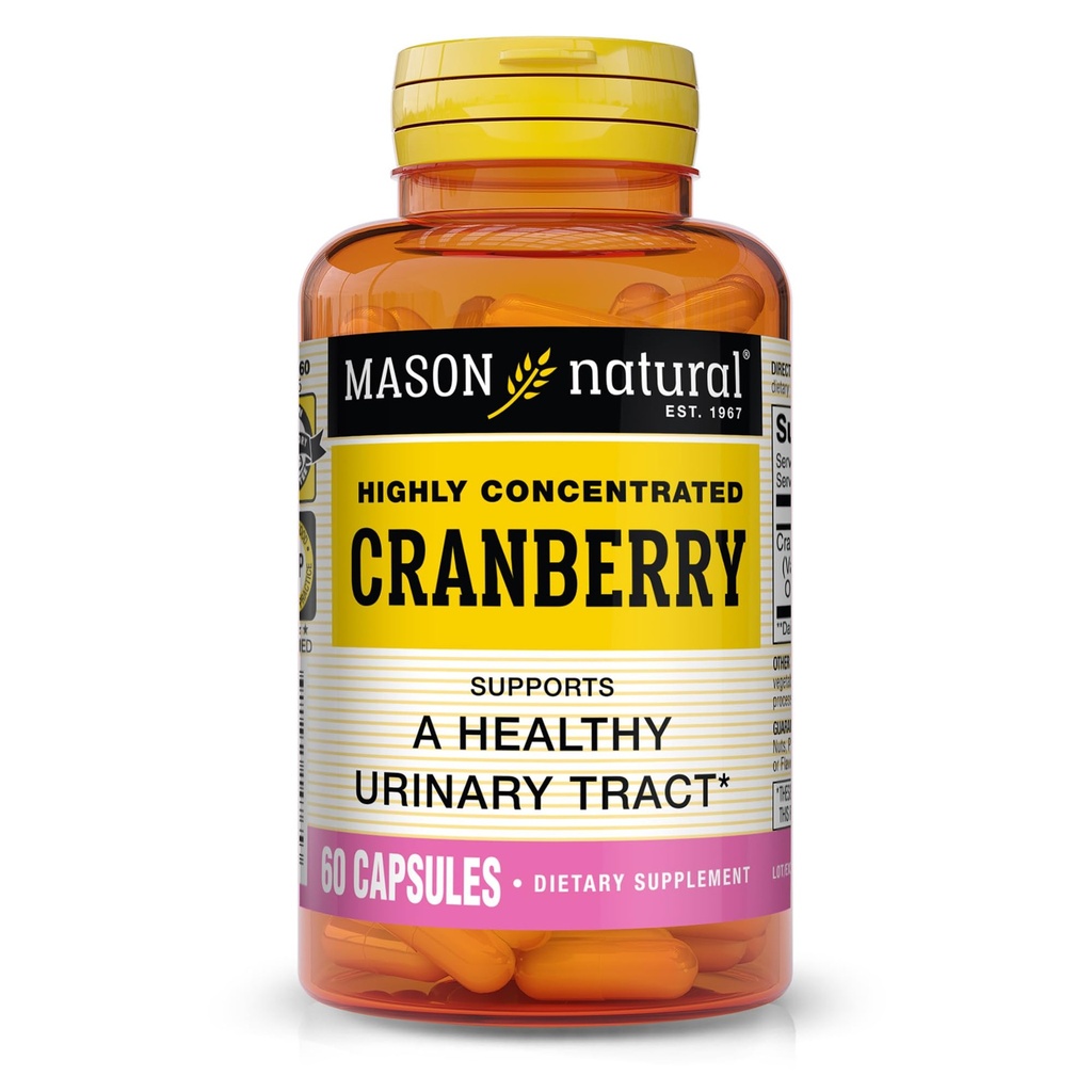MASON Canneberge naturelle hautement concentrée 900 mg, 1 mois d'approvisionnement, antioxydant et santé immunitaire, soutient santé t, 1 paquet