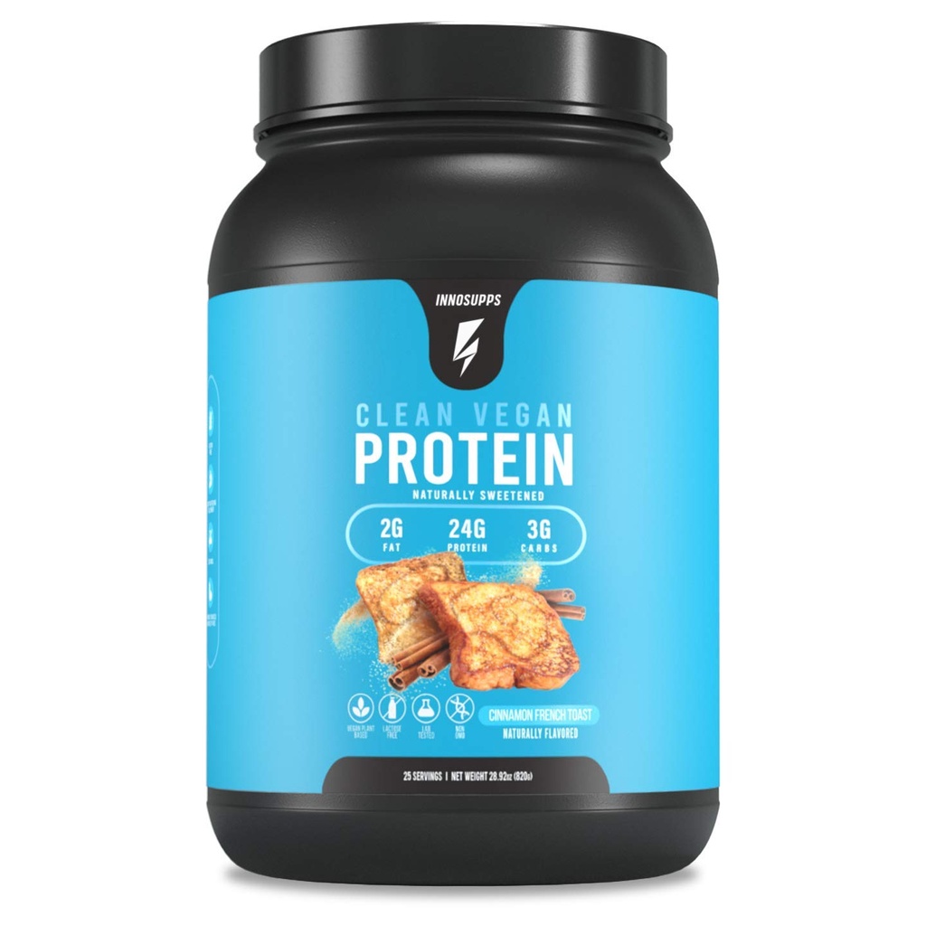 InnoSupps Protein végétalien propre - végétalien, naturel, sans édulcorants artificiels, sans gluten, sans lait. Sans lactose, faible teneur en glucides, faible teneur en gras, sans sucre ajouté, sans soja, sans OGM