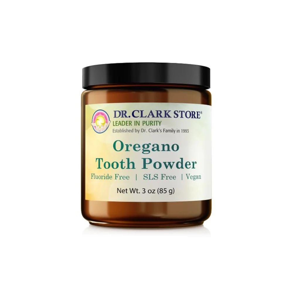 Dr. Clark Oregano Tandenpoeder 3oz, natuurlijke orale gezondheid & tanden bleken formule