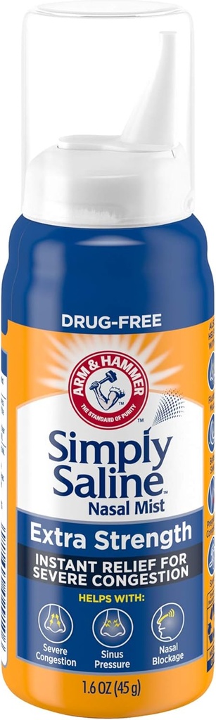 Arm & Hammer Simpelweg Saline neus mist Extra sterkte, ernstige congestie, 1,6 Ounce