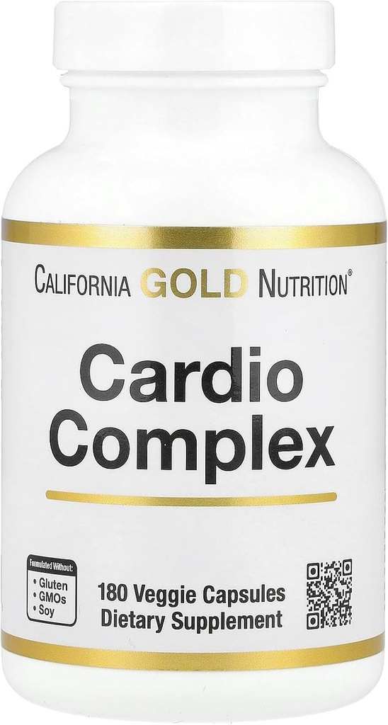 California Gold Nutrition Cardio Complex met CardioAmino Blend, CardioPhyto Blend en Coenzyme Q10, 180 Veggie Capsules