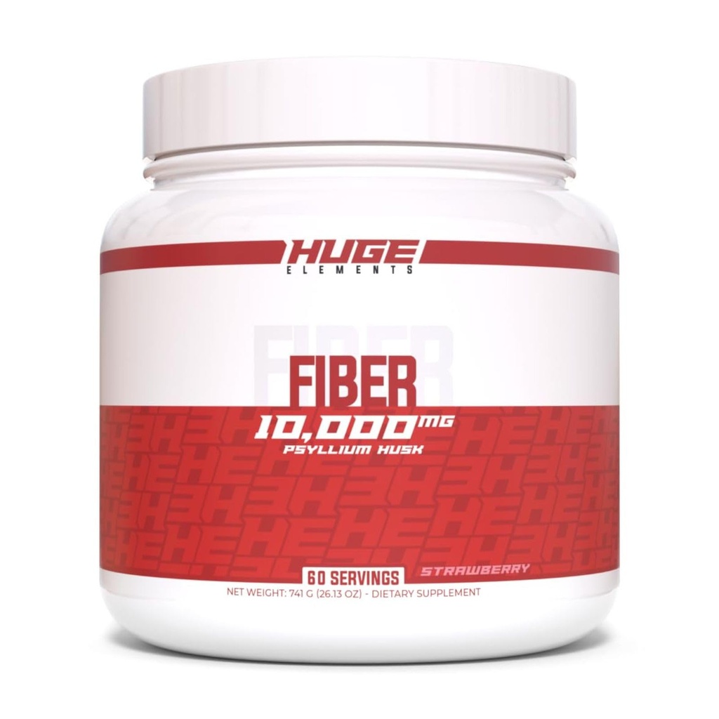 Enorme supplementen vezel, 10 Gram van Premium Psyllium Husk poeder, Oplosbare vezel voor de spijsvertering gezondheid & functies, natuurlijke prebiotica met heerlijke smaken (60 Serves) (Strawberry)