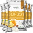HERBION Naturals Hoest druppels met honing citroen smaak, Dieetsupplement, Soothes Hoest, voor volwassenen en kinderen ouder dan 6 jaar, 125 Lozen, Pack van 5