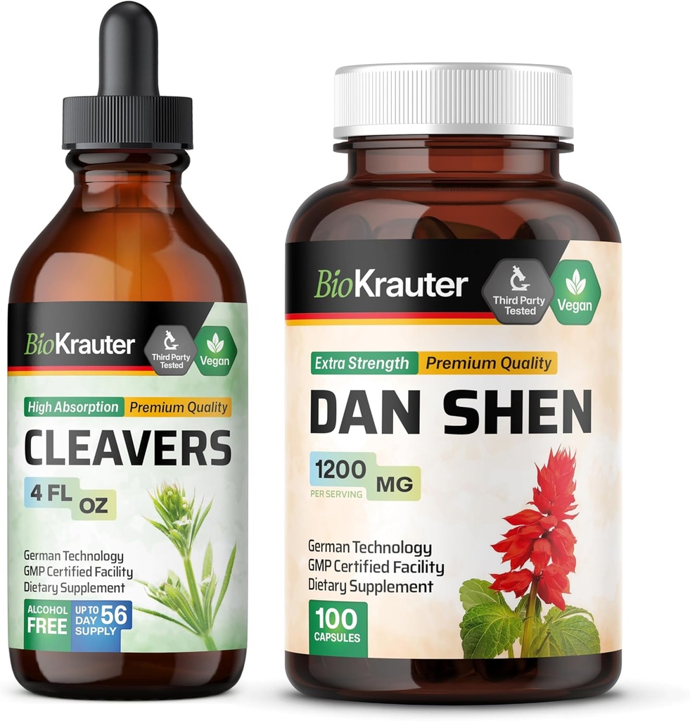 BIO Krauter Clears Tinctuur 4 Fl. Oz. & Dan Shen 100 Capsules