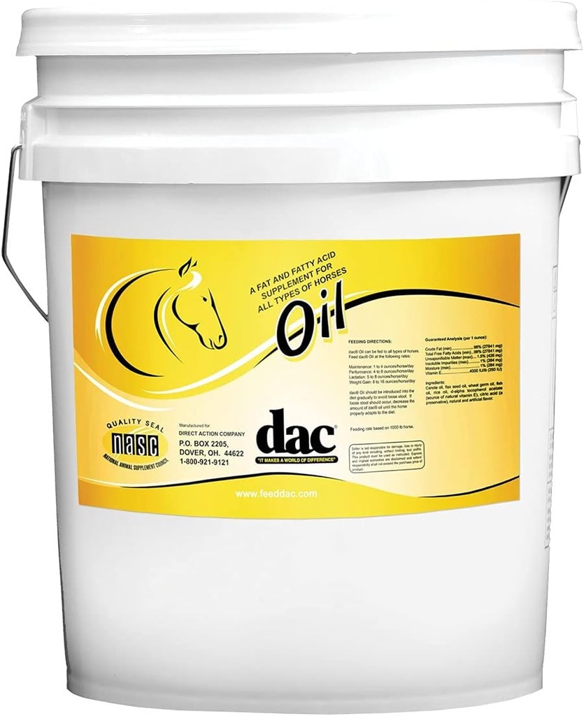 Supplément huile DAC pour tous les chevaux 5 Gallon