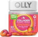 OLLY Collageen Gummy Ringen, Ondersteunt huid elasticiteit en stevigheid, 2,5 g Collageen, klinisch-getest, Peach, 15 dagen levering - 30 Tel.
