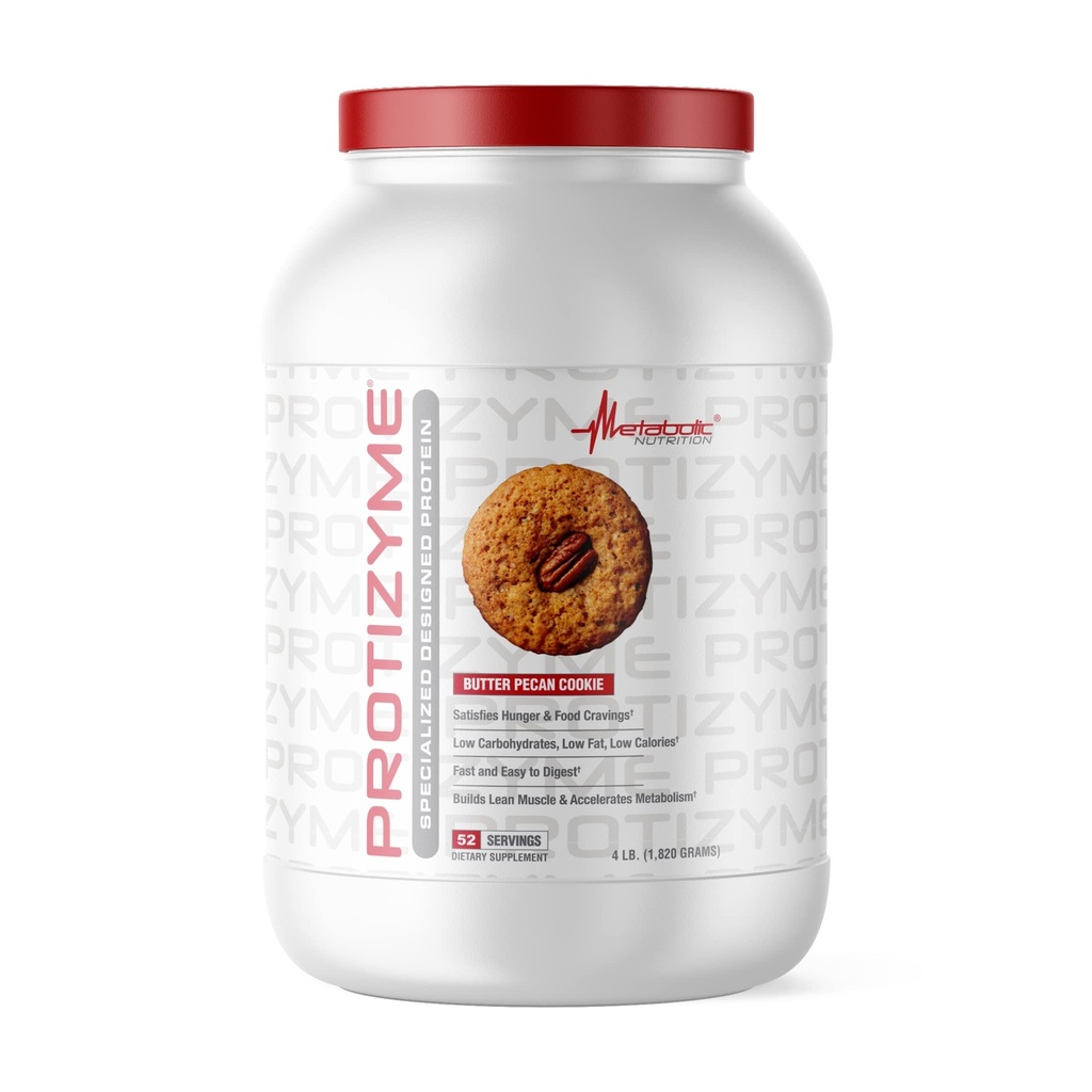 Metabole Voeding, Protizyme, 100% Wei Proteïne Poeder, Hoog Proteïne, Lage Carb, Lage Vet Wei Proteïne, Digestieve Enzymen, 24 Essentiële Vitaminen en Mineralen, 4 Pond (52 ser)