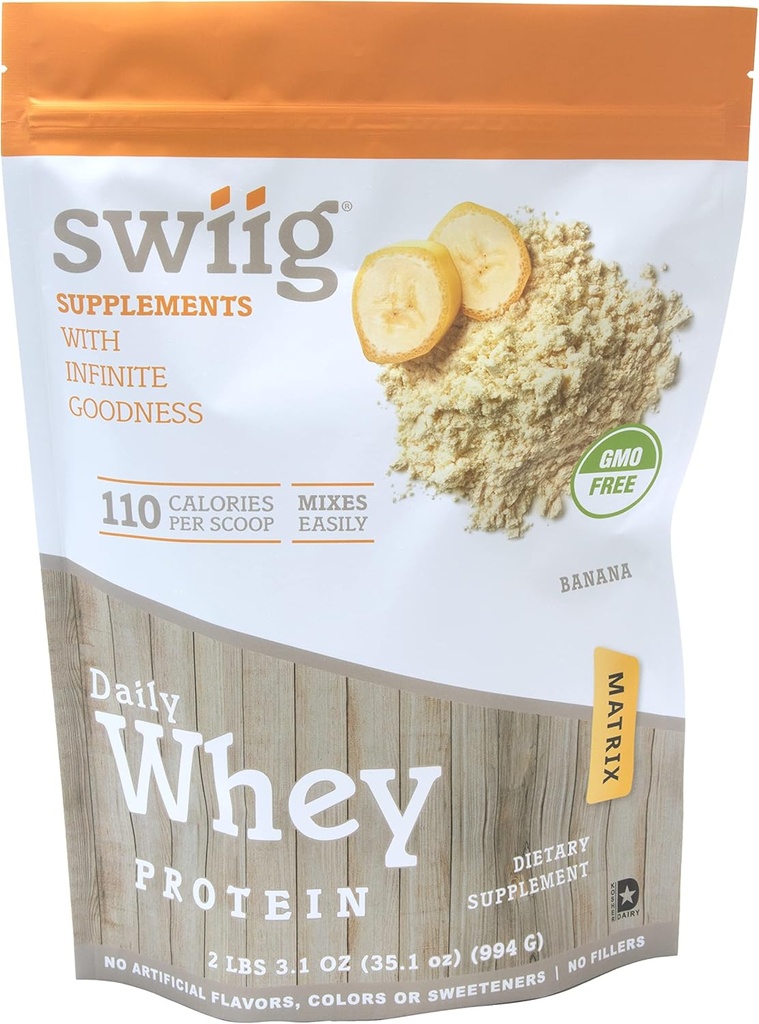 swiig Premium Daily Whey Protein Matrix Banaan 2.2 lb 