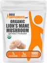 BulkSupplements.com Biologische Leeuwen Paddestoel Extract Poeder - Leeuwen Mane Supplement Poeder, Superfood voor Well-Being - Vegan, 1g per Serving, 1kg (2,2 lbs) (Pack of 1)